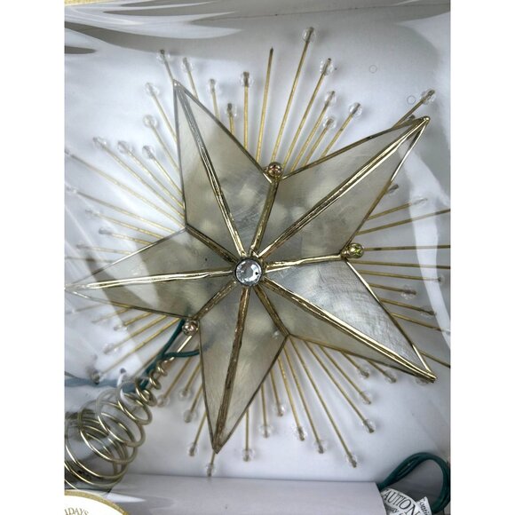 Kurt Adler Illuminated Christmas Tree Star Topper Winter Wonderfland Starburst - Picture 5 of 16